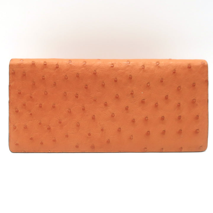 Il Bussetto Ostrich Long Bi-Fold Wallet Orange
