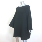 The Row Long Sleeve Shift Dress Black Stretch Crepe Size Extra Small/Small