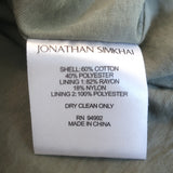 Jonathan Simkhai Cleo Mini Shirt Dress Eucalyptus Poplin Size Medium