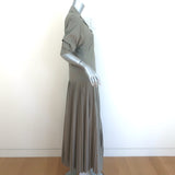 Jonathan Simkhai Arlo Pleated Maxi Dress Eucalyptus Poplin Size Small