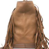 Prada Cervo Fringe Tote Brown Leather Large Bag