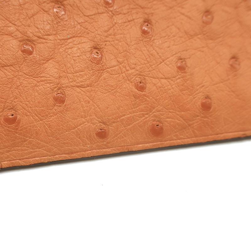 Il Bussetto Ostrich Long Bi-Fold Wallet Orange