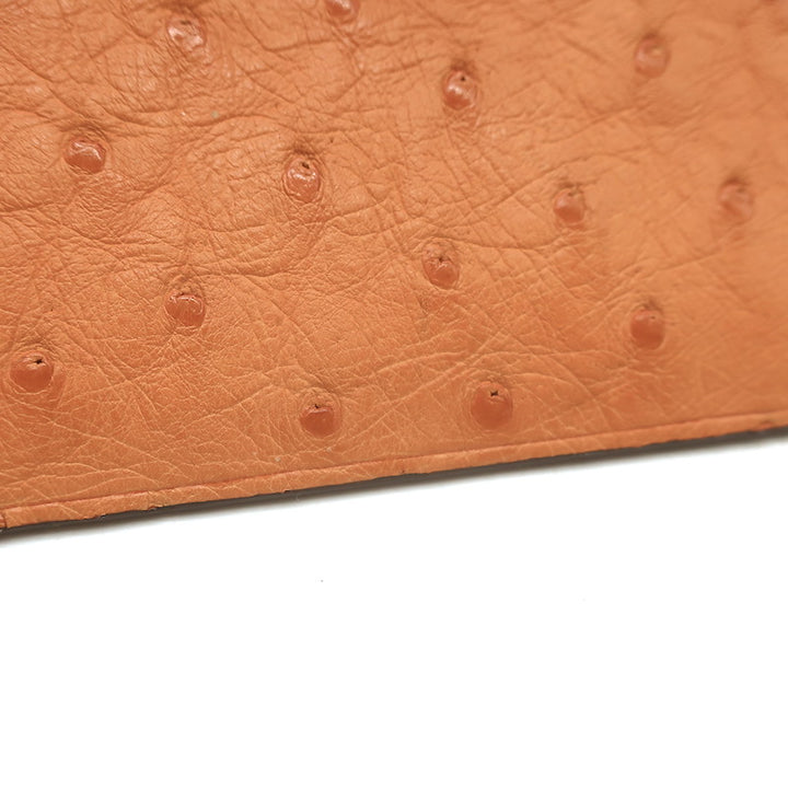 Il Bussetto Ostrich Long Bi-Fold Wallet Orange