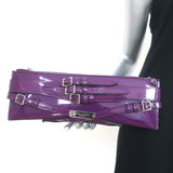 Burberry Prorsum Parmoor Bridle Long Clutch Purple Patent Leather Shoulder Bag