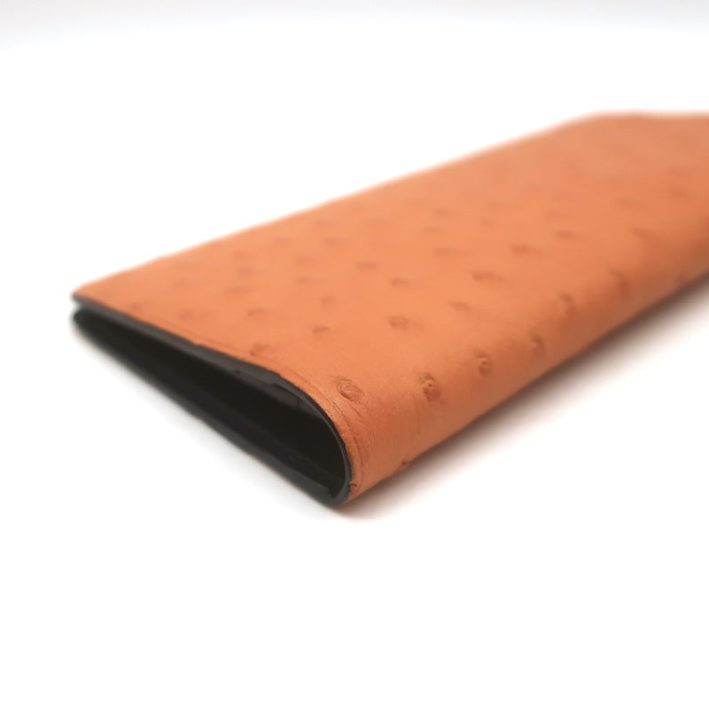 Il Bussetto Ostrich Long Bi-Fold Wallet Orange