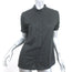 Love Moschino Ruched-Sleeve Button Down Shirt Charcoal Wool Jersey Size US 10