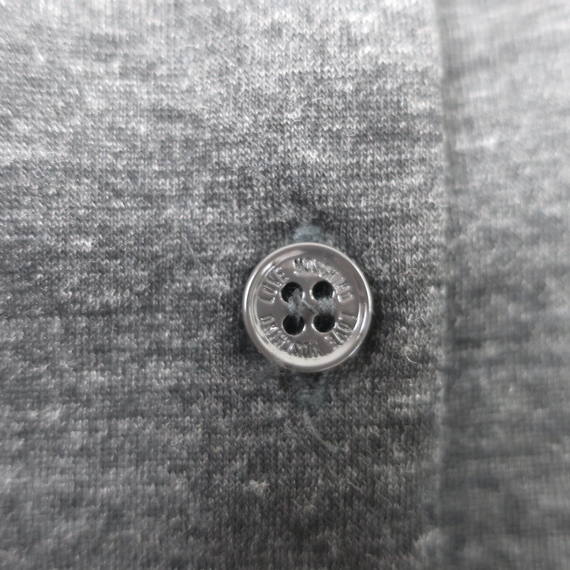 Love Moschino Ruched-Sleeve Button Down Shirt Charcoal Wool Jersey Size US 10