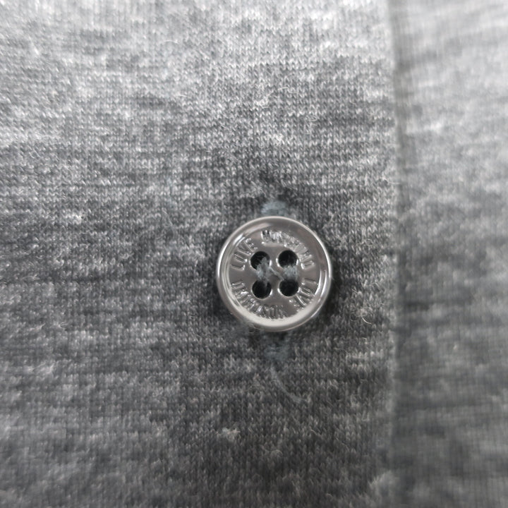 Love Moschino Ruched-Sleeve Button Down Shirt Charcoal Wool Jersey Size US 10
