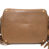 Prada Cervo Fringe Tote Brown Leather Large Bag