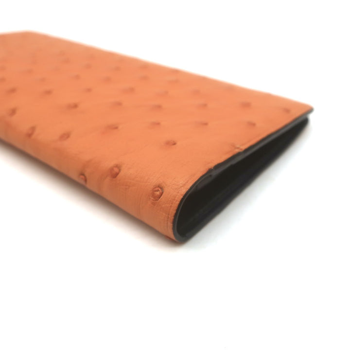 Il Bussetto Ostrich Long Bi-Fold Wallet Orange