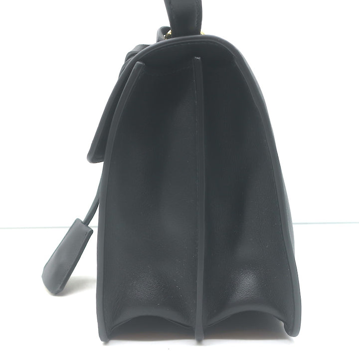 Prada Soft Sound Shoulder Bag Black Leather Medium Crossbody NEW