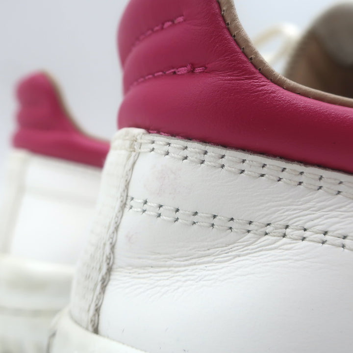 Chloe Franckie Low Top Sneakers White &amp; Fuchsia Leather Size 39