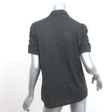 Love Moschino Ruched-Sleeve Button Down Shirt Charcoal Wool Jersey Size US 10