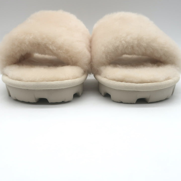 UGG Cozette Shearling Slide Sandals Cream Size 6 NEW