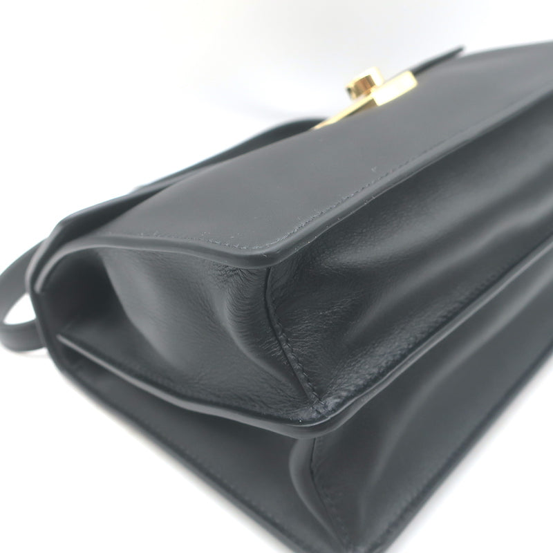 Prada Soft Sound Shoulder Bag Black Leather Medium Crossbody NEW