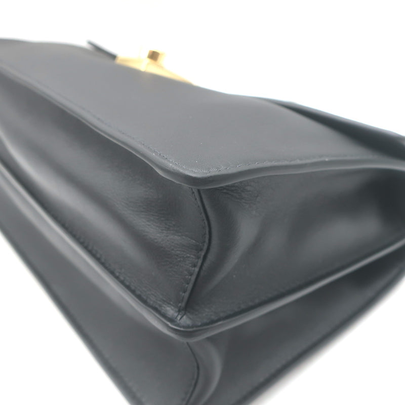Prada Soft Sound Shoulder Bag Black Leather Medium Crossbody NEW