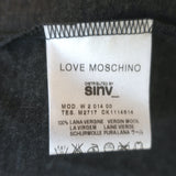Love Moschino Ruched-Sleeve Button Down Shirt Charcoal Wool Jersey Size US 10