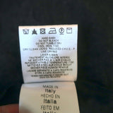 Love Moschino Ruched-Sleeve Button Down Shirt Charcoal Wool Jersey Size US 10