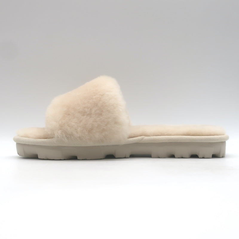 UGG Cozette Shearling Slide Sandals Cream Size 6 NEW