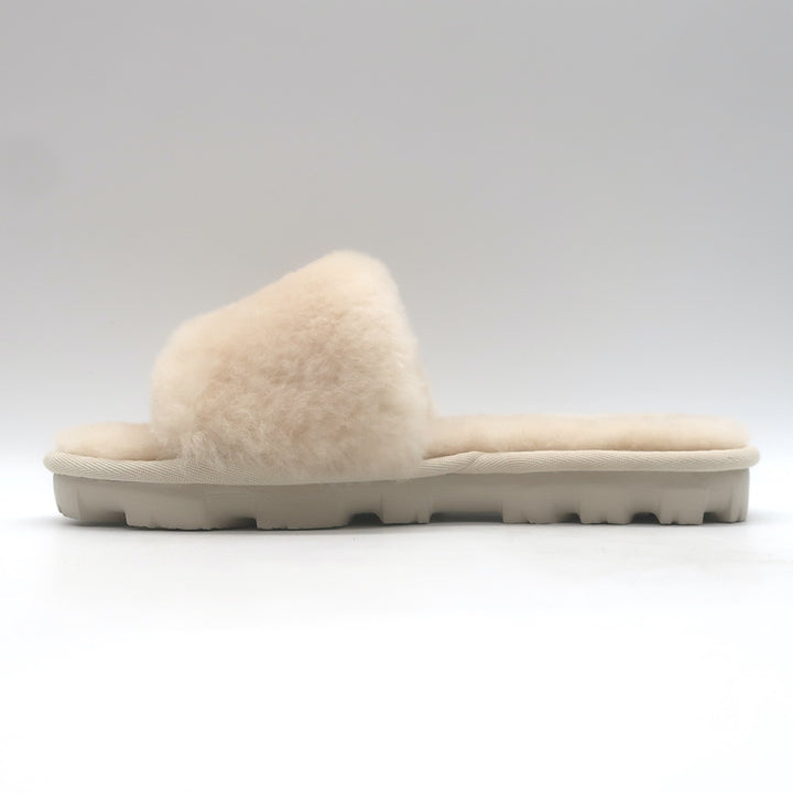 UGG Cozette Shearling Slide Sandals Cream Size 6 NEW