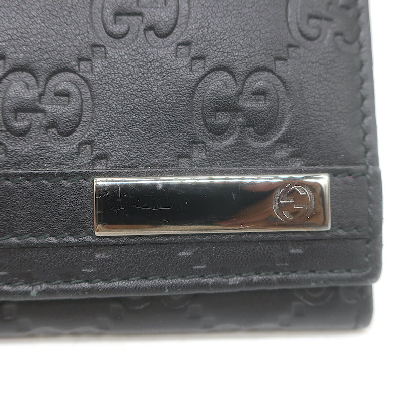Gucci Guccissima Long Bi-Fold Wallet Black Leather