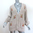 For Love & Lemons Embroidered Cardigan Amaryllis Wheat Cable Knit Size Small