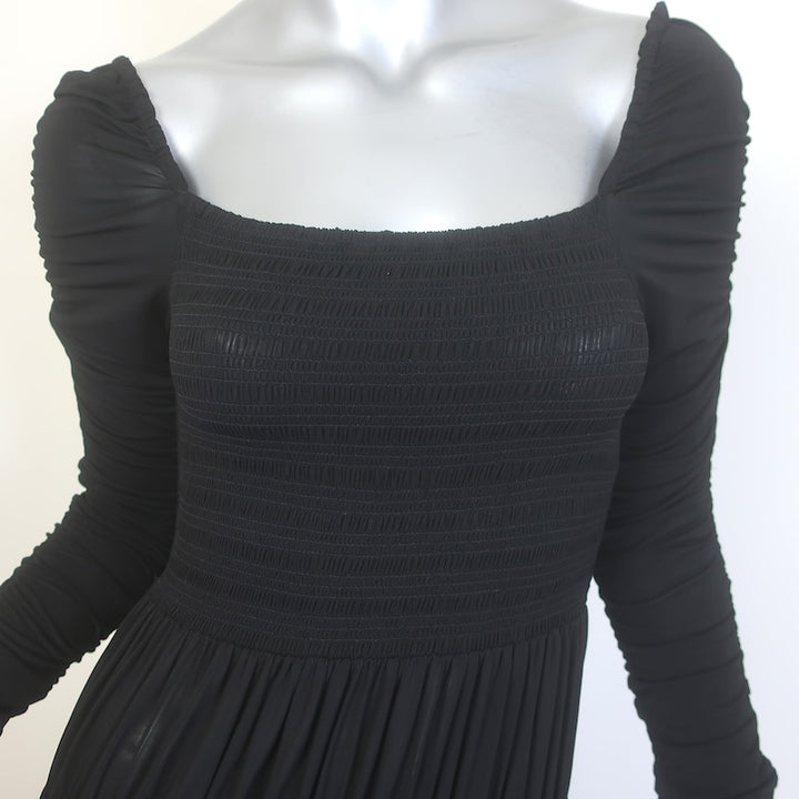 La Ligne Mariella Ruched Stretch Jersey Maxi Dress Black Size Small NEW