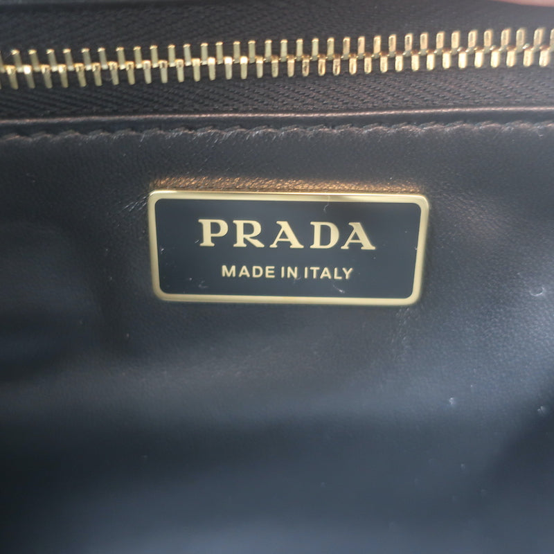 Prada Soft Sound Shoulder Bag Black Leather Medium Crossbody NEW