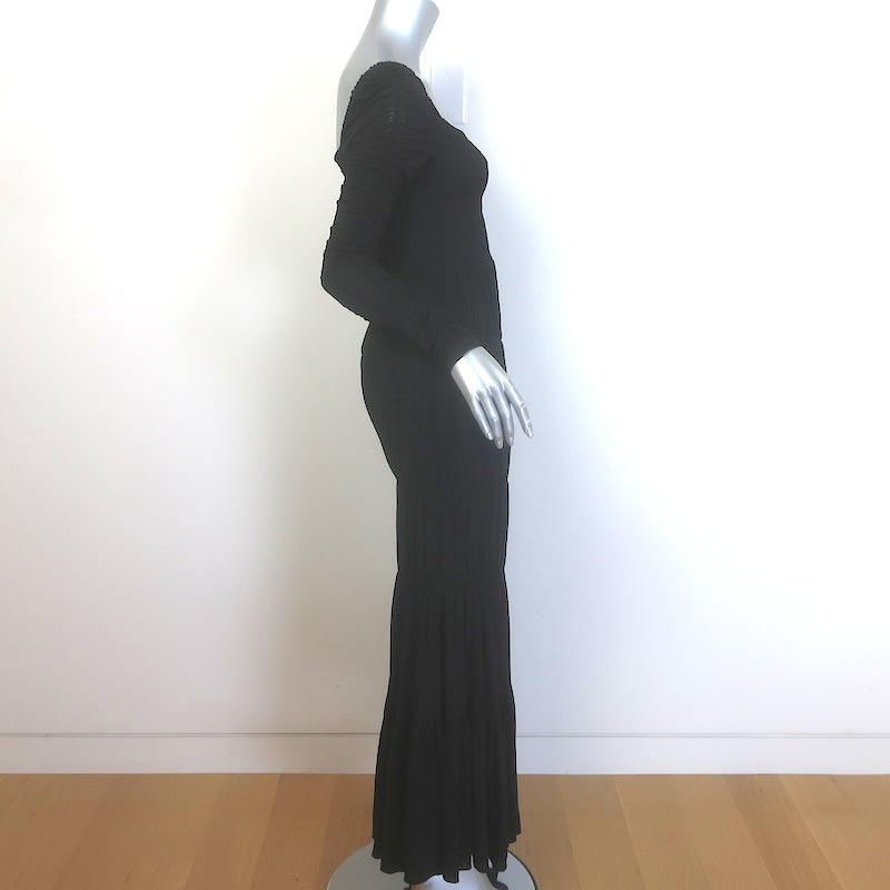 La Ligne Mariella Ruched Stretch Jersey Maxi Dress Black Size Small NEW