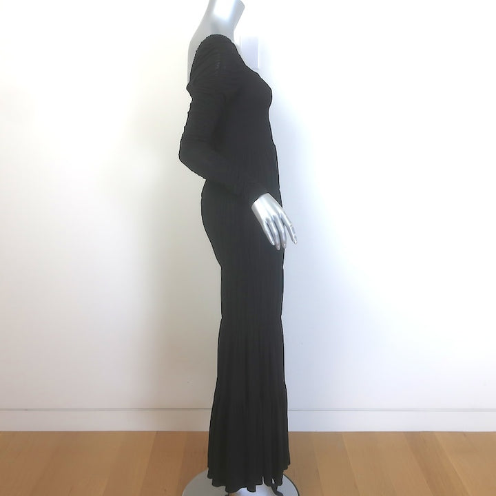 La Ligne Mariella Ruched Stretch Jersey Maxi Dress Black Size Small NEW