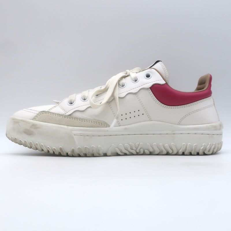 Chloe Franckie Low Top Sneakers White &amp; Fuchsia Leather Size 39
