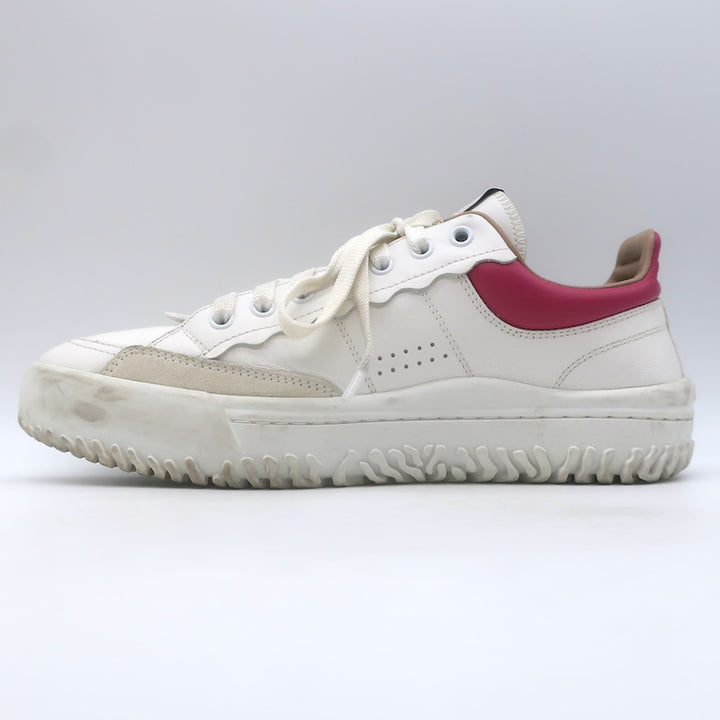 Chloe Franckie Low Top Sneakers White &amp; Fuchsia Leather Size 39