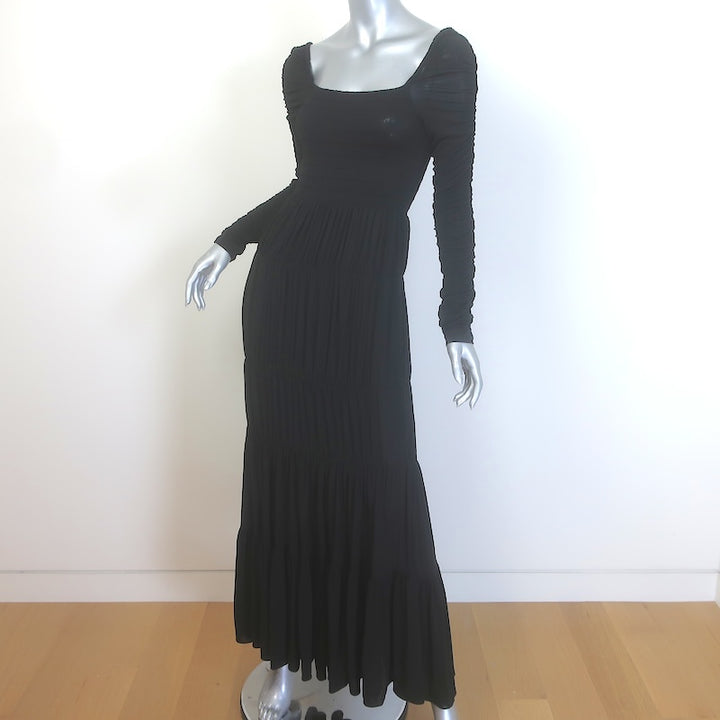 La Ligne Mariella Ruched Stretch Jersey Maxi Dress Black Size Small NEW