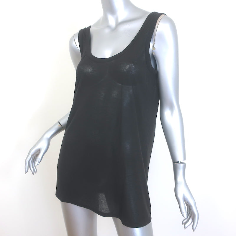 The Row Scoop Neck Tank Top Black Jersey Size Medium