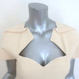 Roland Mouret Myrtha Folded Sheath Dress Ivory Wool Crepe Size US 8 NEW