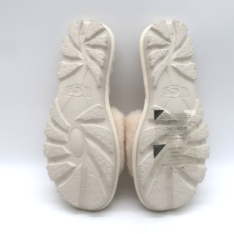 UGG Cozette Shearling Slide Sandals Cream Size 6 NEW