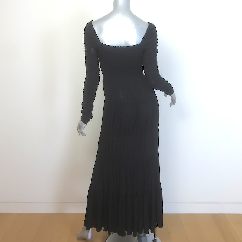 La Ligne Mariella Ruched Stretch Jersey Maxi Dress Black Size Small NEW