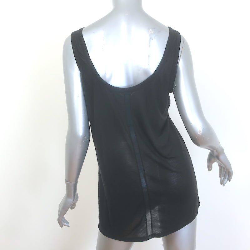 The Row Scoop Neck Tank Top Black Jersey Size Medium