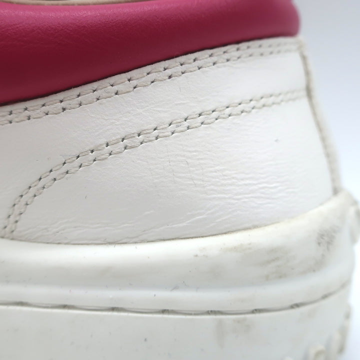 Chloe Franckie Low Top Sneakers White &amp; Fuchsia Leather Size 39