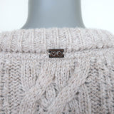 For Love & Lemons Embroidered Cardigan Amaryllis Wheat Cable Knit Size Small