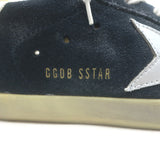 Golden Goose Superstar Sneakers Dark Navy Suede Silver Metallic Star Size 37 NEW