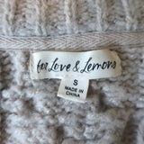 For Love & Lemons Embroidered Cardigan Amaryllis Wheat Cable Knit Size Small