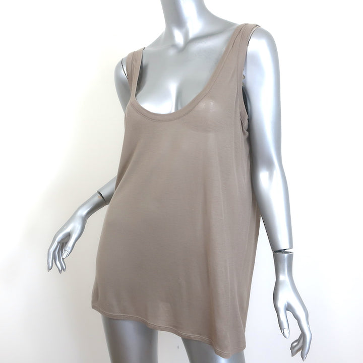 The Row Thomaston Scoop Neck Tank Top Beige Jersey Size Large
