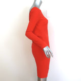 Tom Ford Zipper-Detail Open Back Dress Red Stretch Silk Crepe Size 38