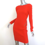 Tom Ford Zipper-Detail Open Back Dress Red Stretch Silk Crepe Size 38