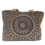 Tory Burch Beaded Tote Silver/Gold Large Shoulder Bag