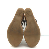 Prada Platform Cork Espadrille Wedge Sandals Brown Buckled Leather Size 35.5