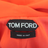 Tom Ford Zipper-Detail Open Back Dress Red Stretch Silk Crepe Size 38