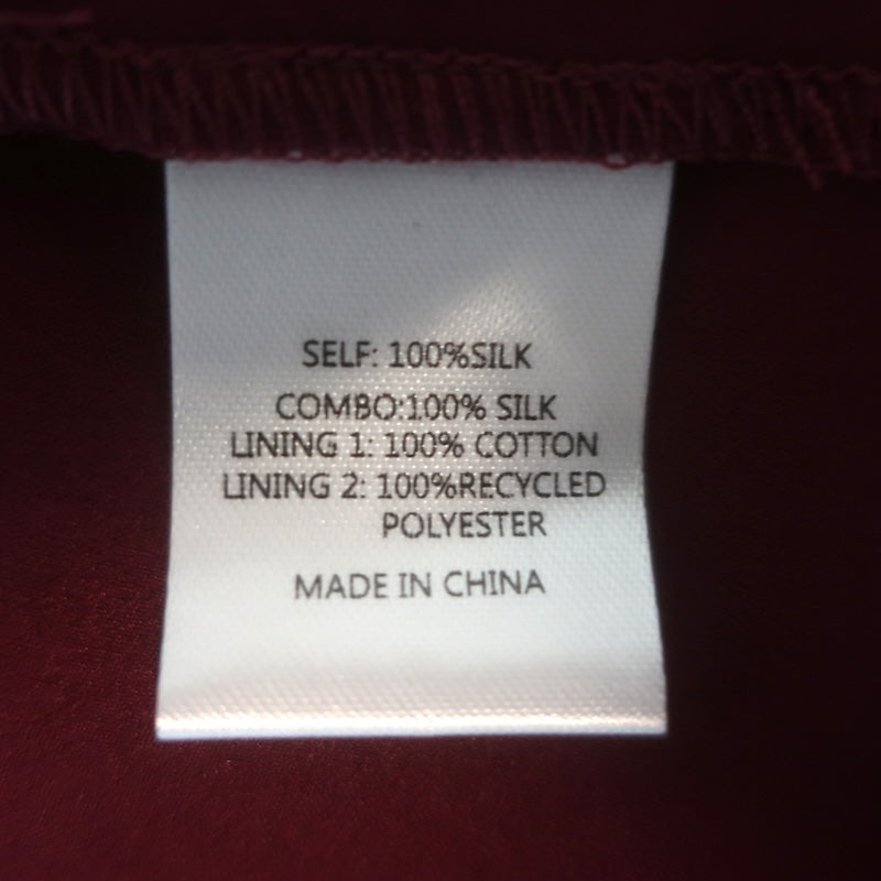 La Ligne Charlotte Tie-Strap Colorblock Midi Dress Burgundy/Pink Size Small NEW