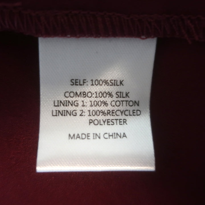 La Ligne Charlotte Tie-Strap Colorblock Midi Dress Burgundy/Pink Size Small NEW